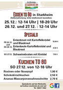 Öffnungszeiten und Spezialgerichte