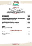 Öffnungszeiten Speisekarte KW 46 22
