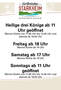Öffnungszeiten KW1 Öffnungszeiten KW1