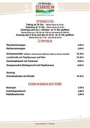 Öffnungszeiten Empfehlenkarte KW 39SPEISEKARTE