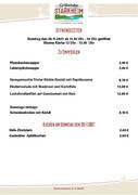 Öffnungszeiten und Speisekarte 28.11.21