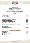 Öffnungzeiten Speisekarte KW26